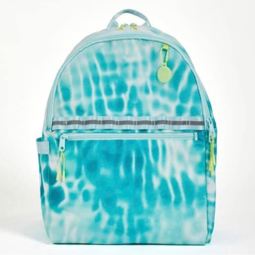 Eco tech 17” backpack- bleach dye Aqua